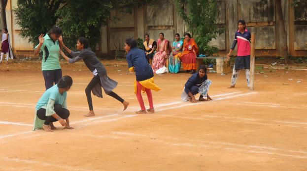Playing kabaddi